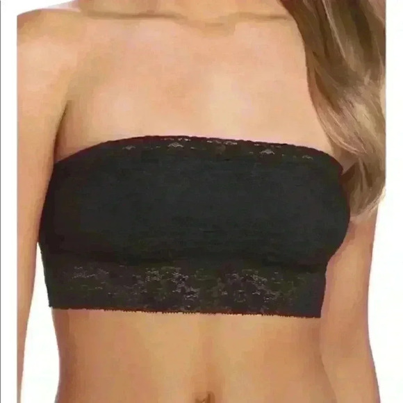 Free People Black Scallop Lace Bandeau Bralette - Picture 2 of 8